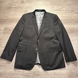 Express Sport Coat Mens 44R Black Wool Blend Modern Blazer Jacket 2 Button Adult